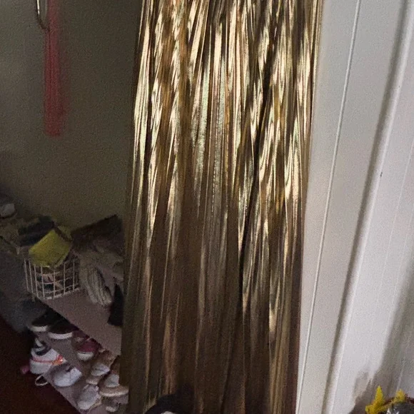 Dressed in LALA Tan Pleated Maxi Skirt Cocktail - Picture 4 of 4